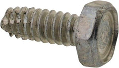 Value Collection - #6-32 UNC Thread, 3/8" Length Under Head, Hex Drive Steel Thread Cutting Screw - Hex Head, Grade 2, Point Type F, Zinc-Plated Finish - Americas Industrial Supply