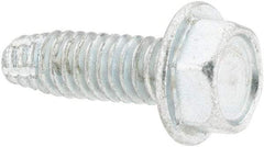 Value Collection - #8-32 UNC Thread, 1/2" Length Under Head, Hex Drive Steel Thread Cutting Screw - Hex Head, Grade 2, Point Type F, Zinc-Plated Finish - Americas Industrial Supply
