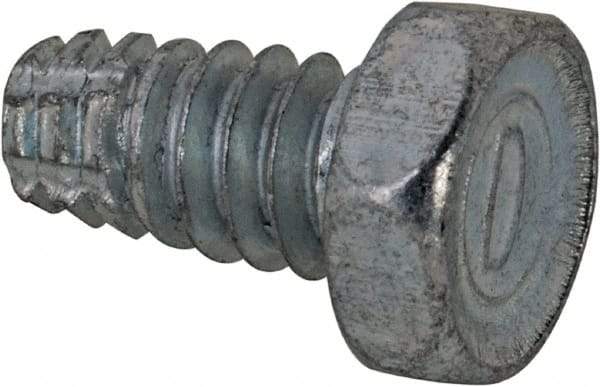 Value Collection - #10-24 UNC Thread, 3/8" Length Under Head, Hex Drive Steel Thread Cutting Screw - Hex Head, Grade 2, Point Type F, Zinc-Plated Finish - Americas Industrial Supply
