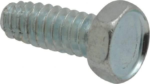 Value Collection - #10-24 UNC Thread, 1/2" Length Under Head, Hex Drive Steel Thread Cutting Screw - Hex Head, Grade 2, Point Type F, Zinc-Plated Finish - Americas Industrial Supply