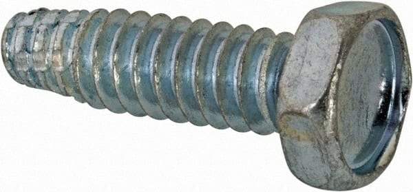 Value Collection - #10-24 UNC Thread, 5/8" Length Under Head, Hex Drive Steel Thread Cutting Screw - Hex Head, Grade 2, Point Type F, Zinc-Plated Finish - Americas Industrial Supply