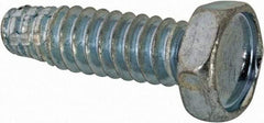 Value Collection - #10-24 UNC Thread, 5/8" Length Under Head, Hex Drive Steel Thread Cutting Screw - Hex Head, Grade 2, Point Type F, Zinc-Plated Finish - Americas Industrial Supply