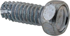 Value Collection - 1/4-20 UNC Thread, 5/8" Length Under Head, Hex Drive Steel Thread Cutting Screw - Hex Head, Grade 2, Point Type F, Zinc-Plated Finish - Americas Industrial Supply