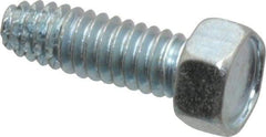 Value Collection - 1/4-20 UNC Thread, 3/4" Length Under Head, Hex Drive Steel Thread Cutting Screw - Hex Head, Grade 2, Point Type F, Zinc-Plated Finish - Americas Industrial Supply