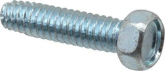 Value Collection - 1/4-20 UNC Thread, 1" Length Under Head, Hex Drive Steel Thread Cutting Screw - Hex Head, Grade 2, Point Type F, Zinc-Plated Finish - Americas Industrial Supply