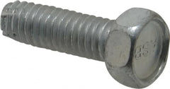 Value Collection - 5/16-18 UNC Thread, 1" Length Under Head, Hex Drive Steel Thread Cutting Screw - Hex Head, Grade 2, Point Type F, Zinc-Plated Finish - Americas Industrial Supply