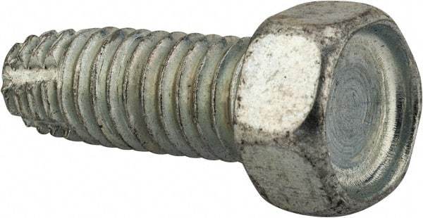 Value Collection - 3/8-16 UNC Thread, 1" Length Under Head, Hex Drive Steel Thread Cutting Screw - Hex Head, Grade 2, Point Type F, Zinc-Plated Finish - Americas Industrial Supply
