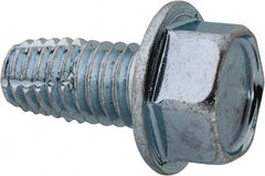 Value Collection - 3/8-16 UNC Thread, 3/4" Length Under Head, Hex Drive Steel Thread Cutting Screw - Hex Washer Head, Grade 2, Point Type F, Zinc-Plated Finish - Americas Industrial Supply