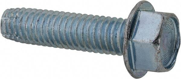 Value Collection - 3/8-16 UNC Thread, 1-1/2" Length Under Head, Hex Drive Steel Thread Cutting Screw - Hex Washer Head, Grade 2, Point Type F, Zinc-Plated Finish - Americas Industrial Supply