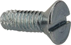 Value Collection - #8-32 UNC Thread, 1/2" OAL, Slotted Drive Steel Thread Cutting Screw - Flat Head, Grade 2, Point Type F, Zinc-Plated Finish - Americas Industrial Supply