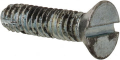 Value Collection - #8-32 UNC Thread, 5/8" OAL, Slotted Drive Steel Thread Cutting Screw - Flat Head, Grade 2, Point Type F, Zinc-Plated Finish - Americas Industrial Supply