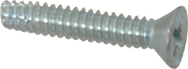 Value Collection - #6-32 UNC Thread, 3/4" OAL, Phillips Drive Steel Thread Cutting Screw - Flat Head, Grade 2, Point Type F, Zinc-Plated Finish - Americas Industrial Supply