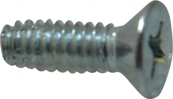 Value Collection - #8-32 UNC Thread, 1/2" OAL, Phillips Drive Steel Thread Cutting Screw - Flat Head, Grade 2, Point Type F, Zinc-Plated Finish - Americas Industrial Supply