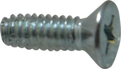Value Collection - #8-32 UNC Thread, 1/2" OAL, Phillips Drive Steel Thread Cutting Screw - Flat Head, Grade 2, Point Type F, Zinc-Plated Finish - Americas Industrial Supply