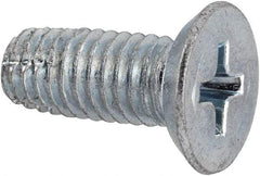 Value Collection - #10-32 UNF Thread, 1/2" OAL, Phillips Drive Steel Thread Cutting Screw - Flat Head, Grade 2, Point Type F, Zinc-Plated Finish - Americas Industrial Supply