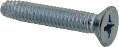 Value Collection - 1/4-20 UNC Thread, 1-1/2" OAL, Phillips Drive Steel Thread Cutting Screw - Flat Head, Grade 2, Point Type F, Zinc-Plated Finish - Americas Industrial Supply