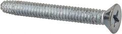 Value Collection - 1/4-20 UNC Thread, 2" OAL, Phillips Drive Steel Thread Cutting Screw - Flat Head, Grade 2, Point Type F, Zinc-Plated Finish - Americas Industrial Supply