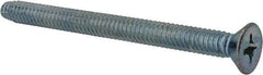 Value Collection - 1/4-20 UNC Thread, 3" OAL, Phillips Drive Steel Thread Cutting Screw - Flat Head, Grade 2, Point Type F, Zinc-Plated Finish - Americas Industrial Supply