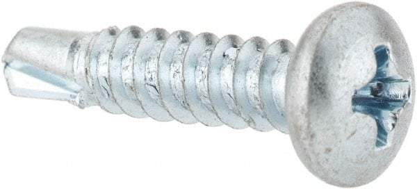 Value Collection - #8, Pan Head, Phillips Drive, 3/4" Length Under Head, #2 Point, Self Drilling Screw - Steel, Zinc-Plated Finish - Americas Industrial Supply