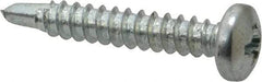 Value Collection - #8, Pan Head, Phillips Drive, 1" Length Under Head, #2 Point, Self Drilling Screw - Steel, Zinc-Plated Finish - Americas Industrial Supply