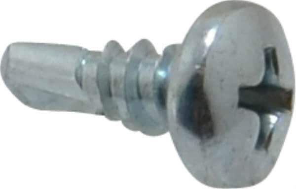 Value Collection - #10, Pan Head, Phillips Drive, 1/2" Length Under Head, #2 Point, Self Drilling Screw - Steel, Zinc-Plated Finish - Americas Industrial Supply