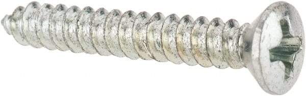 Value Collection - #6 Oval Head Phillips Sheet Metal Screw - Steel, 1" OAL, AISI 1016, ANSI/ASME B18.6.4, ASME B18.6.3 & SAE J933, Grade 1016-1024 - Americas Industrial Supply