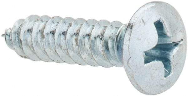 Value Collection - #8 Oval Head Phillips Sheet Metal Screw - Steel, 3/4" OAL, AISI 1016, ANSI/ASME B18.6.4, ASME B18.6.3 & SAE J933, Grade 1016-1024 - Americas Industrial Supply