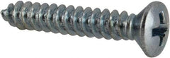 Value Collection - #8 Oval Head Phillips Sheet Metal Screw - Steel, 1" OAL, Grade 2 - Americas Industrial Supply