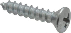 Value Collection - #10 Oval Head Phillips Sheet Metal Screw - Steel, 1" OAL, Grade 2 - Americas Industrial Supply
