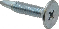 Value Collection - #10, Wafer Head, Phillips Drive, 1" Length Under Head, #2 Point, Self Drilling Screw - Steel, Zinc-Plated Finish - Americas Industrial Supply