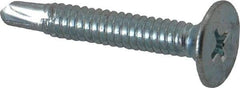Value Collection - #10, Wafer Head, Phillips Drive, 1-1/4" Length Under Head, #2 Point, Self Drilling Screw - Steel, Zinc-Plated Finish - Americas Industrial Supply