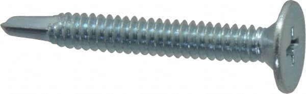 Value Collection - #10, Wafer Head, Phillips Drive, 1-1/2" Length Under Head, #2 Point, Self Drilling Screw - Steel, Zinc-Plated Finish - Americas Industrial Supply