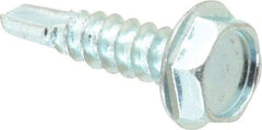 Value Collection - #10, Hex Washer Head, Hex Drive, 3/4" Length Under Head, #3 Point, Self Drilling Screw - Steel, Zinc-Plated Finish - Americas Industrial Supply