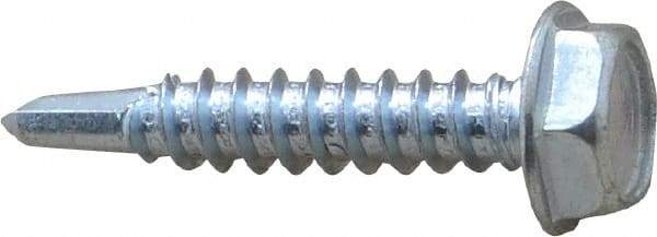 Value Collection - #10, Hex Washer Head, Hex Drive, 1" Length Under Head, #3 Point, Self Drilling Screw - Steel, Zinc-Plated Finish - Americas Industrial Supply