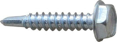 Value Collection - #10, Hex Washer Head, Hex Drive, 1" Length Under Head, #3 Point, Self Drilling Screw - Steel, Zinc-Plated Finish - Americas Industrial Supply