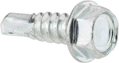 Value Collection - #12, Hex Washer Head, Hex Drive, 3/4" Length Under Head, #3 Point, Self Drilling Screw - Steel, Zinc-Plated Finish - Americas Industrial Supply