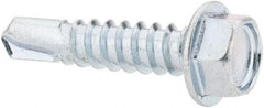 Value Collection - #12, Hex Washer Head, Hex Drive, 1" Length Under Head, #3 Point, Self Drilling Screw - Steel, Zinc-Plated Finish - Americas Industrial Supply