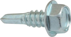 Value Collection - 1/4", Hex Washer Head, Hex Drive, 3/4" Length Under Head, #3 Point, Self Drilling Screw - Steel, Zinc-Plated Finish - Americas Industrial Supply