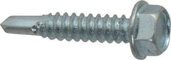 Value Collection - 1/4", Hex Washer Head, Hex Drive, 1-1/4" Length Under Head, #3 Point, Self Drilling Screw - Steel, Zinc-Plated Finish - Americas Industrial Supply