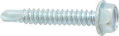 Value Collection - 1/4", Hex Washer Head, Hex Drive, 1-1/2" Length Under Head, #3 Point, Self Drilling Screw - Steel, Zinc-Plated Finish - Americas Industrial Supply