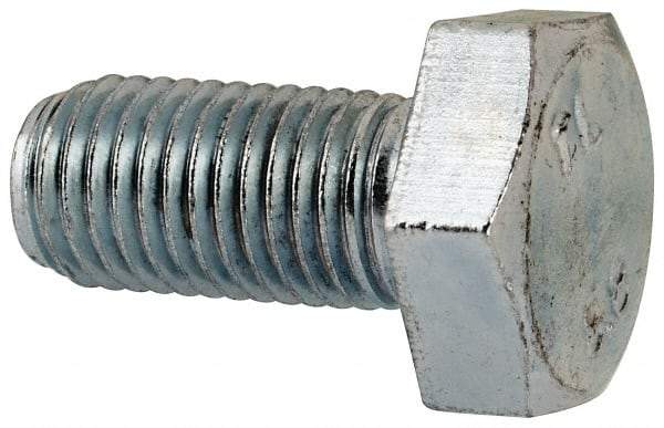Value Collection - M10x1.25mm Metric Fine, 20mm Length Under Head Hex Head Cap Screw - Fully Threaded, Grade 8.8 Steel, Zinc-Plated Finish, 17mm Hex - Americas Industrial Supply
