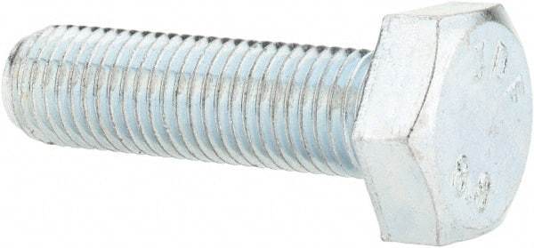 Value Collection - M10x1.25mm Metric Fine, 35mm Length Under Head Hex Head Cap Screw - Fully Threaded, Grade 8.8 Steel, Zinc-Plated Finish, 17mm Hex - Americas Industrial Supply