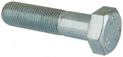 Value Collection - M12x1.25mm Metric Fine, 50mm Length Under Head Hex Head Cap Screw - Partially Threaded, Grade 8.8 Steel, Zinc-Plated Finish, 19mm Hex - Americas Industrial Supply