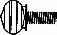 Value Collection - #10-24 Oval Shoulder Grade 2 Steel Thumb Screw - 1" OAL, Zinc-Plated Finish - Americas Industrial Supply