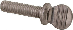 Value Collection - #10-32 Oval Shoulder Grade 18-8 Stainless Steel Thumb Screw - 3/4" OAL, 0.48" Head Height - Americas Industrial Supply