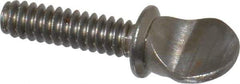 Value Collection - #6-32 Oval Shoulder Grade 2 Steel Thumb Screw - 1/2" OAL, 0.3" Head Height, Uncoated - Americas Industrial Supply