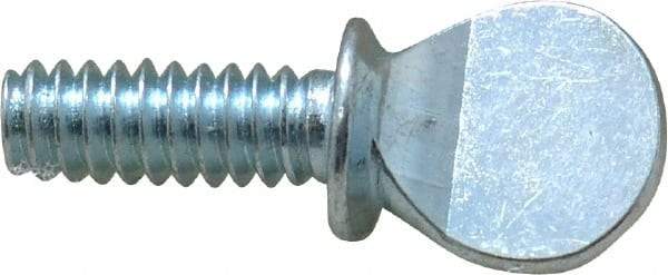 Value Collection - #10-24 Oval Shoulder Grade 2 Steel Thumb Screw - 1/2" OAL, Zinc-Plated Finish - Americas Industrial Supply