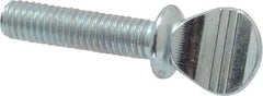 Value Collection - #10-32 Oval Shoulder Grade 2 Steel Thumb Screw - 3/4" OAL, Zinc-Plated Finish - Americas Industrial Supply