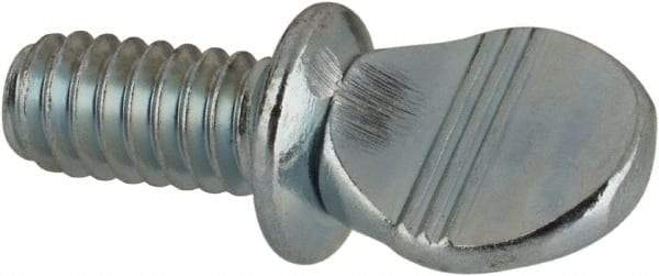 Value Collection - 1/4-20 Oval Shoulder Grade 2 Steel Thumb Screw - 1/2" OAL, Zinc-Plated Finish - Americas Industrial Supply