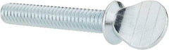 Value Collection - 1/4-20 Oval Shoulder Grade 2 Steel Thumb Screw - 1-1/2" OAL, Zinc-Plated Finish - Americas Industrial Supply